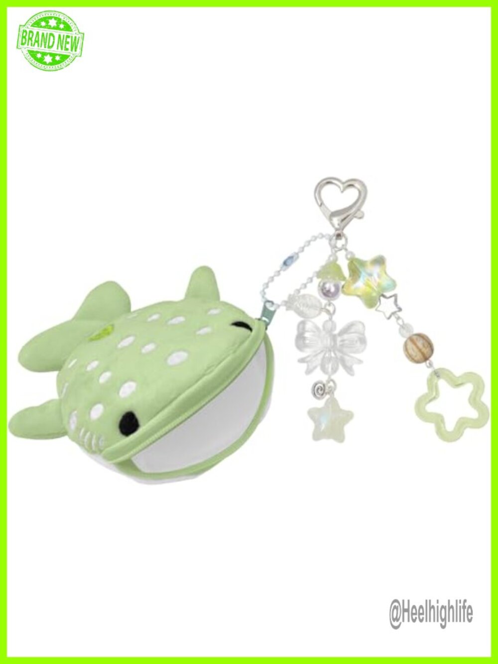 Plush Whale Shark Coin Purse & Keychain Set with Star Charms